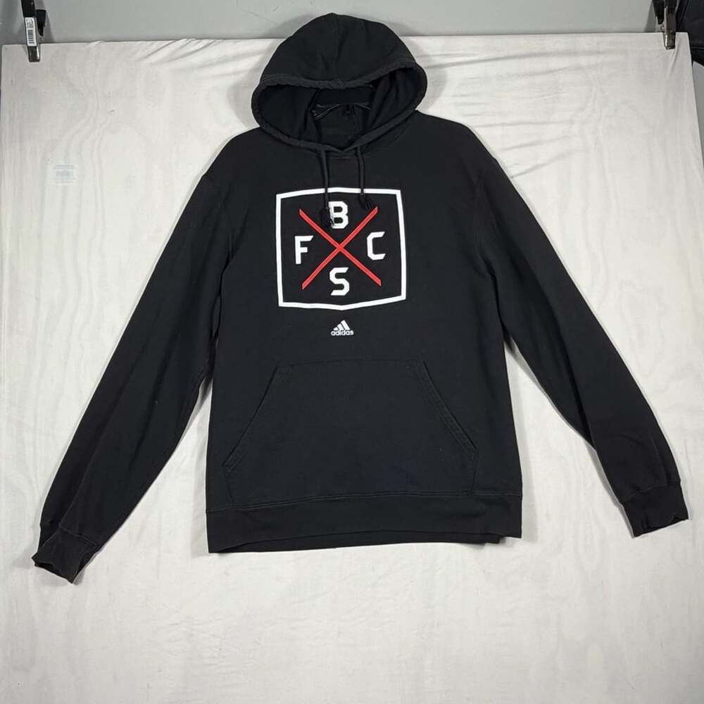 Adidas Union College Hoodie Black Graphic Fleece Pullover